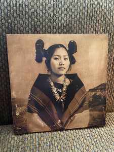 "Hopi Maiden" Handcrafted Photo Transfer to Wood